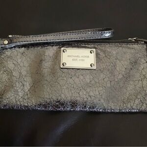Shimmering Michael Kors Wristlet, Pewter colored